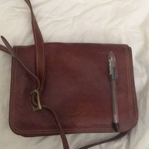 Genuine Italian leather crossbody-cognac mahogany